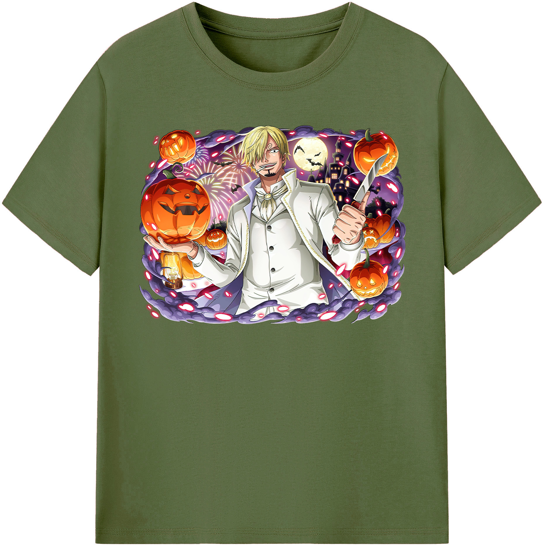 ワンピース サンジ ONE PIECE Sanji 綿100％半袖Tシャツ（フロントプリント）